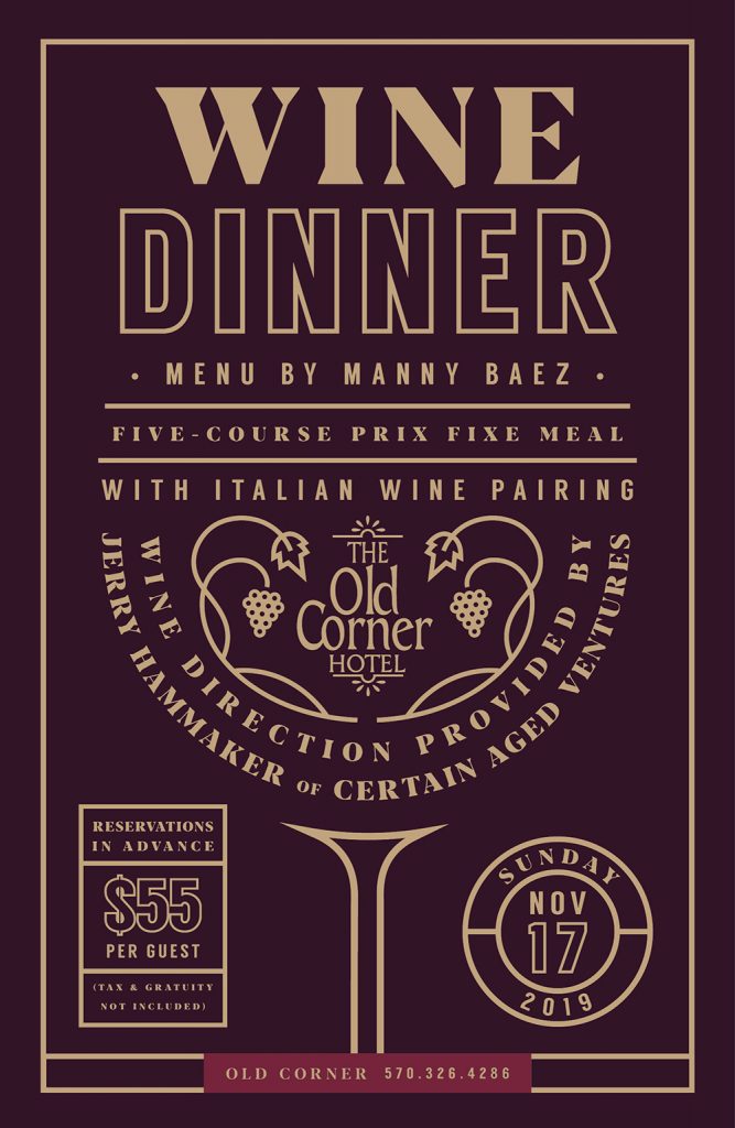 The Old Corner Hotel Wine Dinner Poster