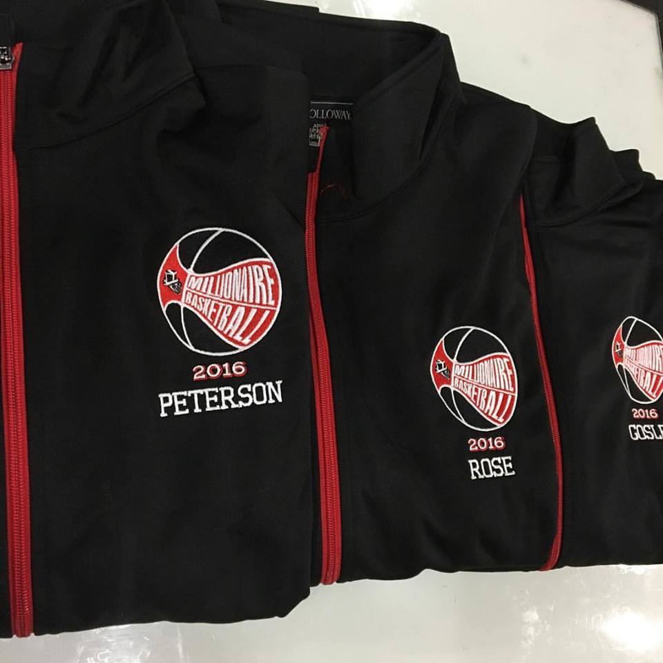 Williamsport Millionaire Basketball Team's Embroidered Zip-Up Hoodies