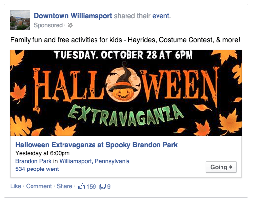 Halloween Extravaganza Facebook Ad