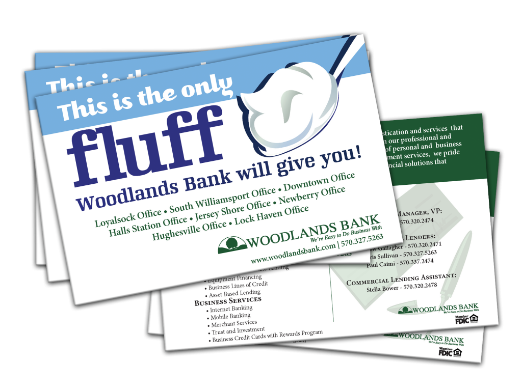Woodlands Bank Direct Mail Postcards